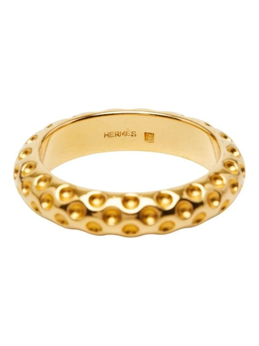 Hermes Dot Motif Scarf Ring Gold Plated - Picture 6 of 6